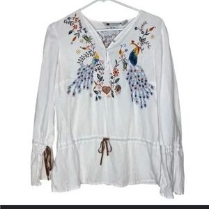 Elegant White Embroidered Blouse
